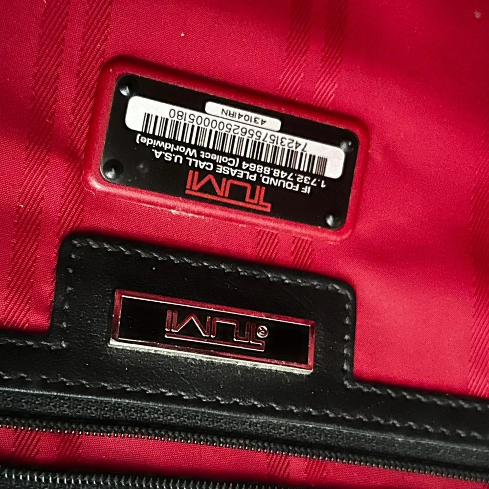Tumi Rolling Briefcase Mens OS Black Good Ballistic Nylon Leather Travel Bag